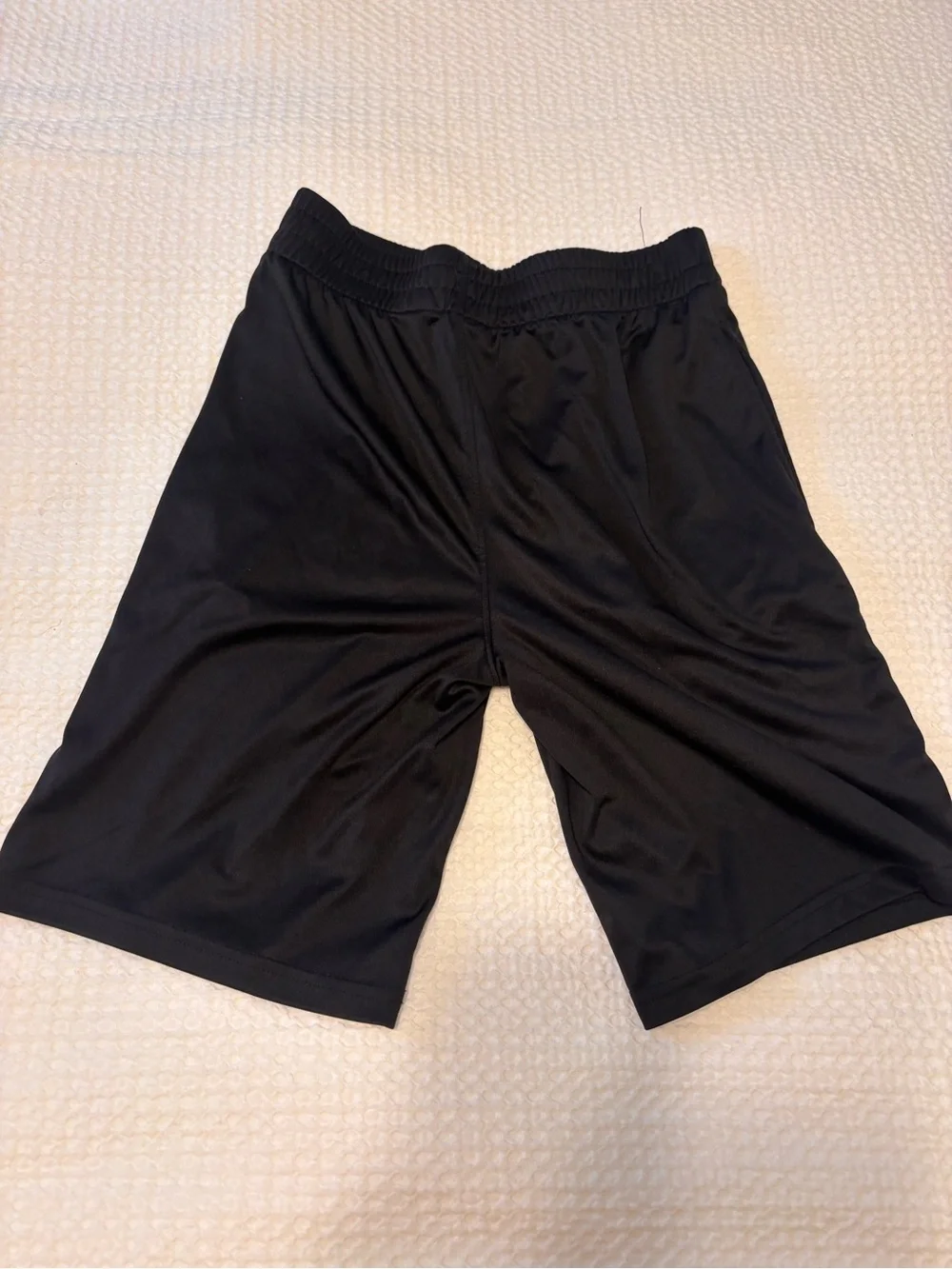 Puma Boys Black Athletic Shorts with Gold Logo